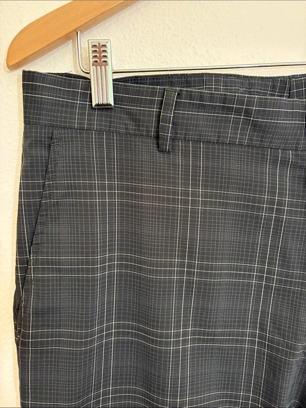 Slazenger Black Gray Plaid Golf Pants